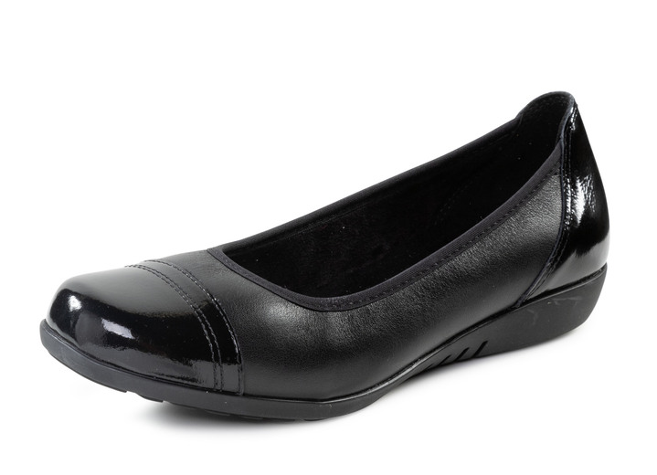 Pumps & Ballerina - ELENA EDEN, klassische Damen-Ballerinas, Weite G, mit herausnehmbarem Fussbett, in Größe 036 bis 042, in Farbe SCHWARZ Ansicht 1