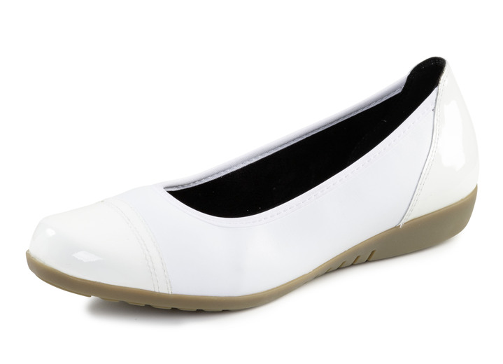 Pumps & Ballerina - ELENA EDEN, klassische Damen-Ballerinas, Weite G, mit herausnehmbarem Fussbett, in Größe 036 bis 042, in Farbe WEISS Ansicht 1