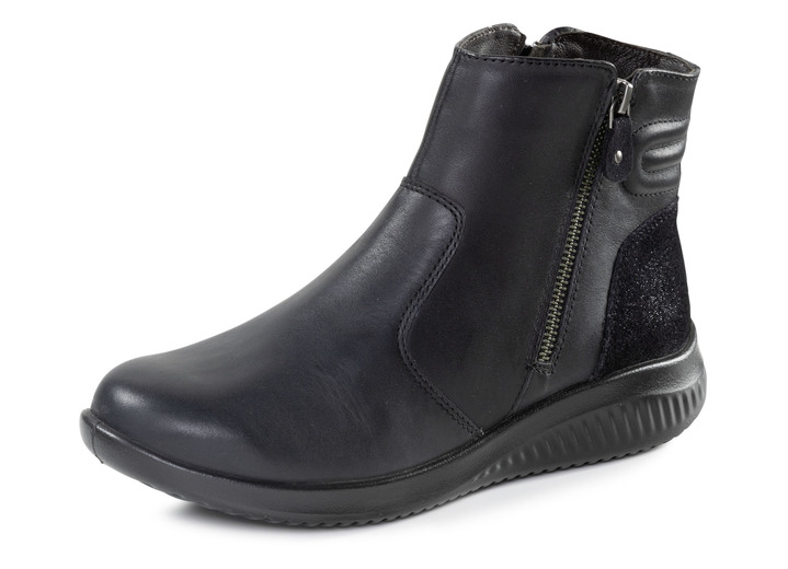 Stiefel & Stiefeletten - Gefütterte Damen-Boots, Winterschuhe, Weite K, mit Lammfell, in Größe 036 bis 042, in Farbe SCHWARZ Ansicht 1