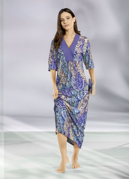 Damenmode - Kaftan in Premium Qualität, in Größe 038 bis 062, in Farbe BLAU-LILA-BUNT