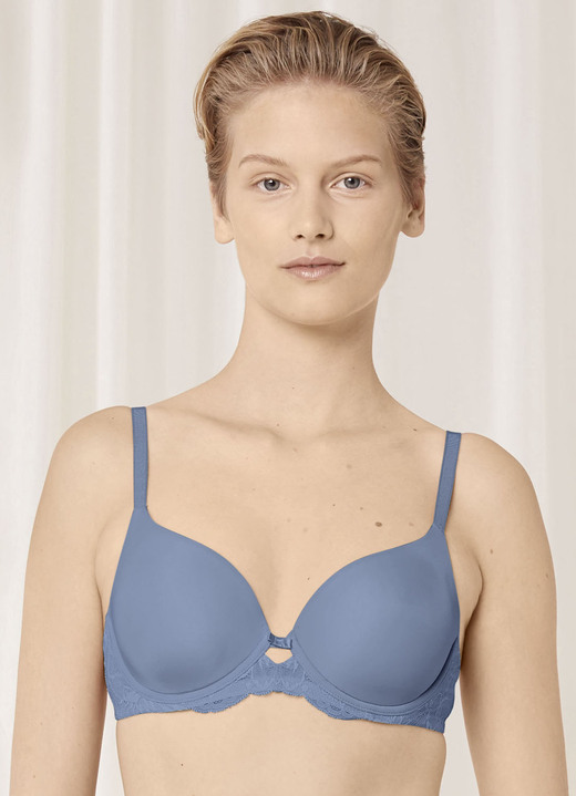 BH mit Formbügel - Triumph Amourette-Bügel-BH mit elastischer Spitze, in Größe 075 bis 095, in Cup C, in Farbe INDIGOBLAU Ansicht 1