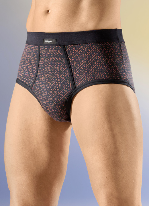 Slips & Unterhosen - Viererpack Slips mit Softbund, in Größe 005 bis 011, in Farbe 2X SCHWARZ-TERRAKOTTA, 2X SCHWARZ-WEISS Ansicht 1