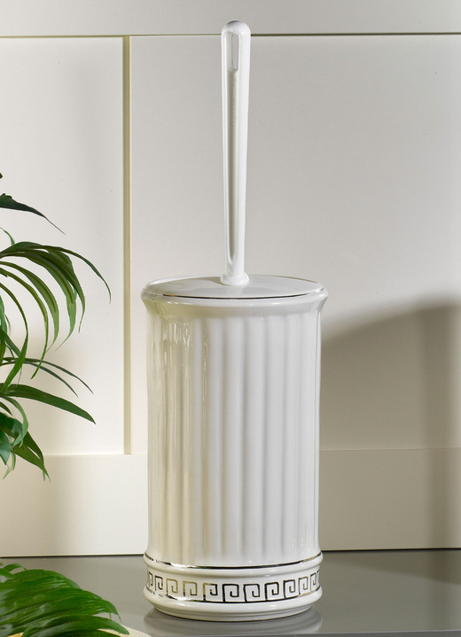Badezimmeraccessoires - Handgefertigte Badezimmer-Accessoires aus Keramik, in Farbe CREME-SILBER, in Ausführung Seifenschale Ansicht 1