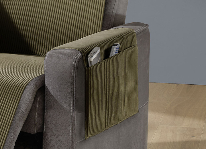 Sessel- & Sofaüberwürfe - Wohnaccessoires mit Anti-Rutsch-Beschichtung, in Größe 101 (Sesselschoner, 50x140 cm) bis 924 (Kissenbezug, 40x 80 cm), in Farbe GRÜN Ansicht 1