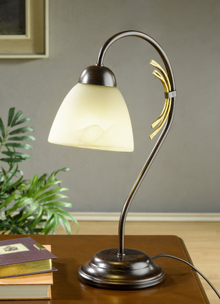 Tischlampe, 1-flammig, mit Gestell aus Eisen