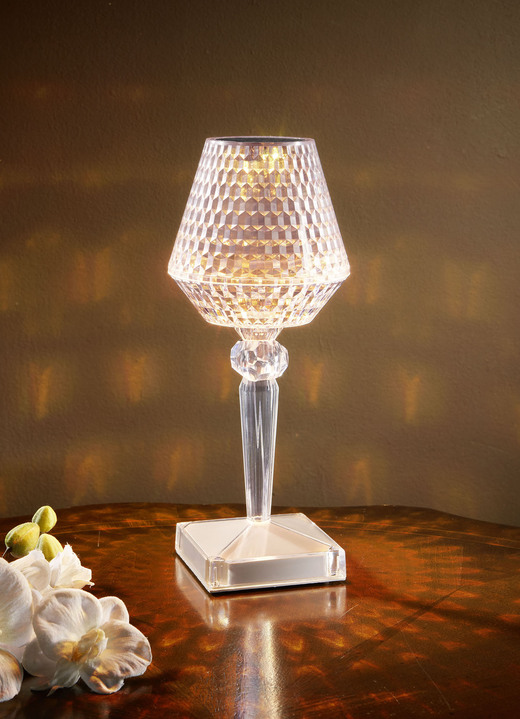 Tischlampe - LED-Kristall-Tischleuchte mit Touchfunktion, in Farbe TRANSPARENT