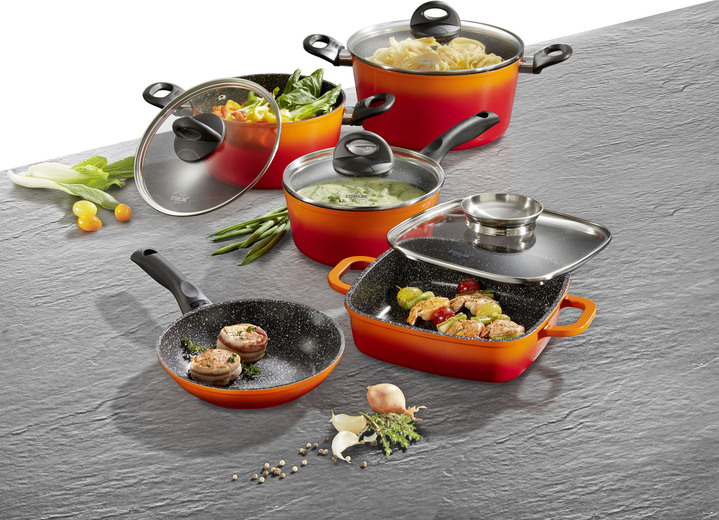 Töpfe & Pfannen - STONELINE® Kochtopf-Set, 15-teilig, in Farbe ORANGE Ansicht 1