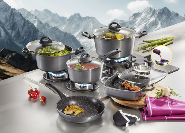 Töpfe & Pfannen - STONELINE® Kochtopf-Set, 15-teilig, in Farbe ANTHRAZIT Ansicht 1
