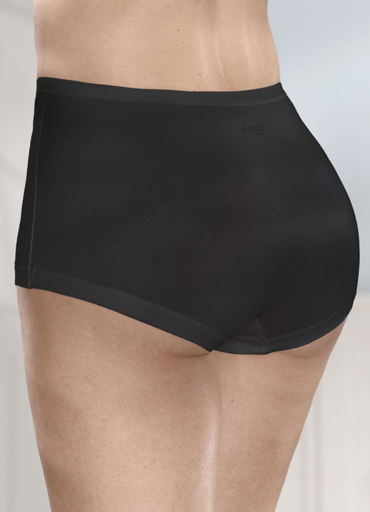 Slips - sloggi GO Daily Cotton Dreierpack Pants mit BIO-Baumwolle, in Größe L (44/46) bis XXL (52/54), in Farbe SCHWARZ Ansicht 1