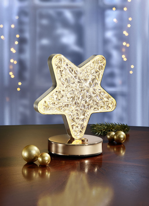 Weihnachtliche Dekorationen - LED-Tischleuchte in Sternenform, in Farbe TRANSPARENT-GOLD