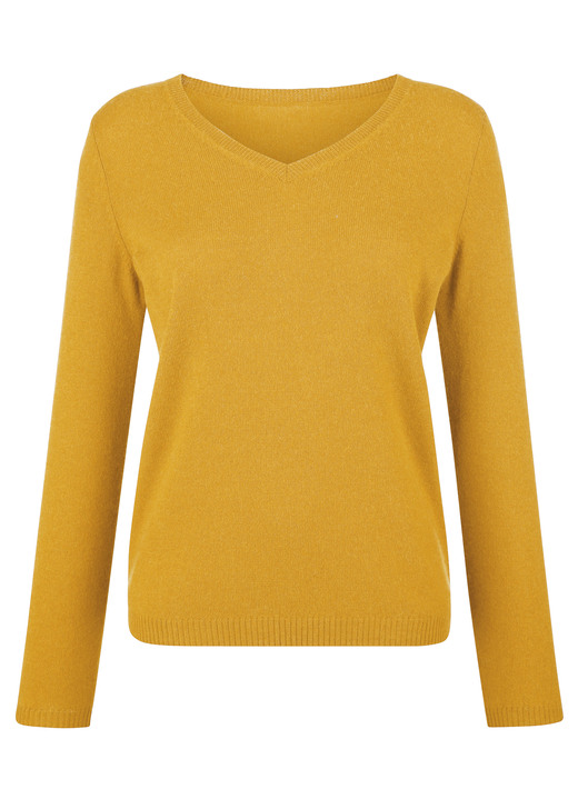 Pullover & Strickmode - Pullover mit Kaschmir-Anteil, in Größe 038 bis 052, in Farbe SENF Ansicht 1