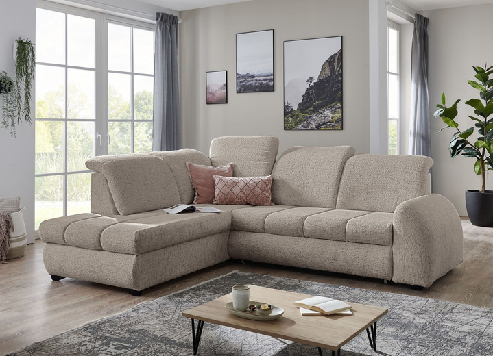 Polsterecken - Polsterecke mit Funktion und verstellbaren Kopfstützen, in Farbe BEIGE Ansicht 1