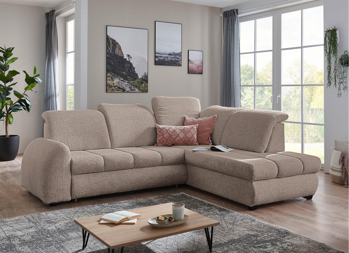 Wohnen - Polsterecke mit Funktion und verstellbaren Kopfstützen, in Farbe BEIGE Ansicht 1