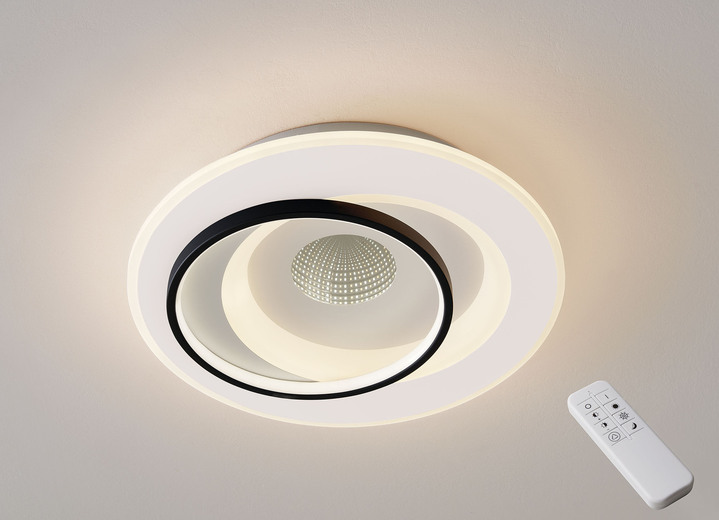 Deckenlampe - Moderne 3D-LED-Deckenleuchte, in Farbe WEISS-SCHWARZ Ansicht 1