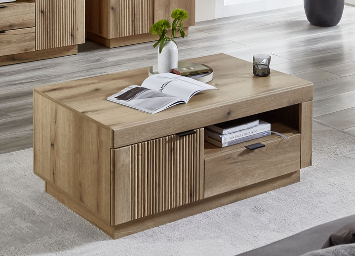 Couchtische - Couchtisch mit 2 Türen und Schublade, in Farbe EICHE Ansicht 1