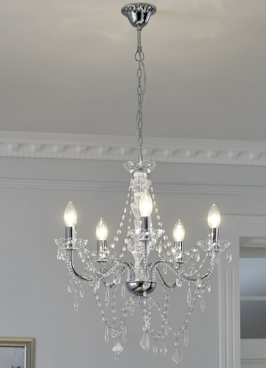 Deckenlampe - Imposanter Kronleuchter, 5-flammig, in Farbe CHROM Ansicht 1