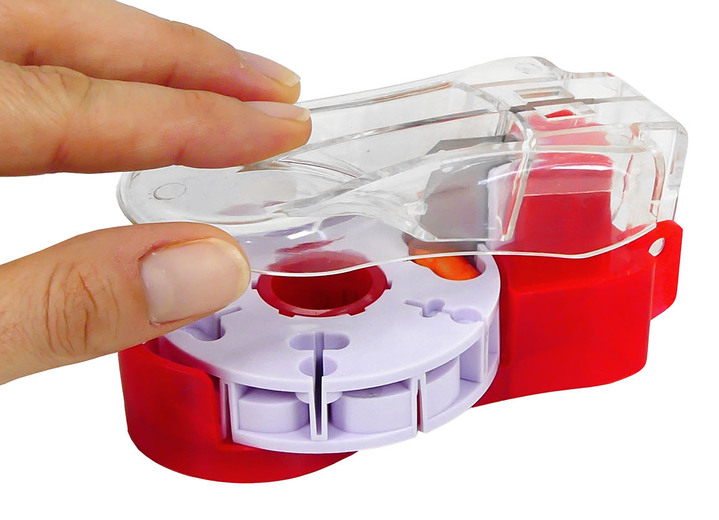 Praktische Hilfsmittel - Wellys® Tablettenteiler Multi-Grössen, in Farbe ROT-WEISS Ansicht 1