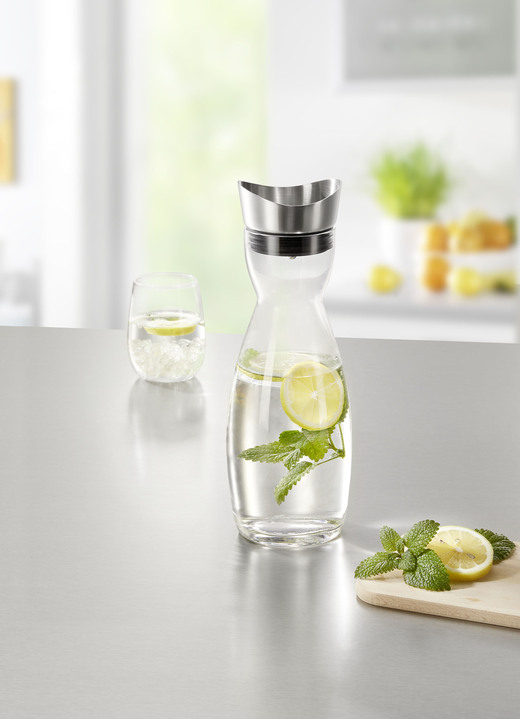 Geschirr - Glaskaraffe mit Edelstahl-Ausgiesser, in Farbe TRANSPARENT