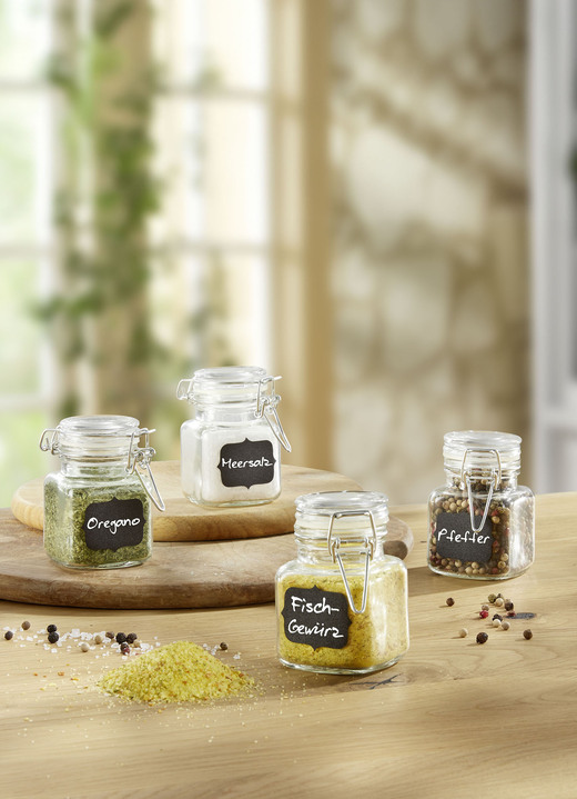 Haushaltshelfer - Dekorative Gewürzgläser, 4er-Set, in Farbe TRANSPARENT