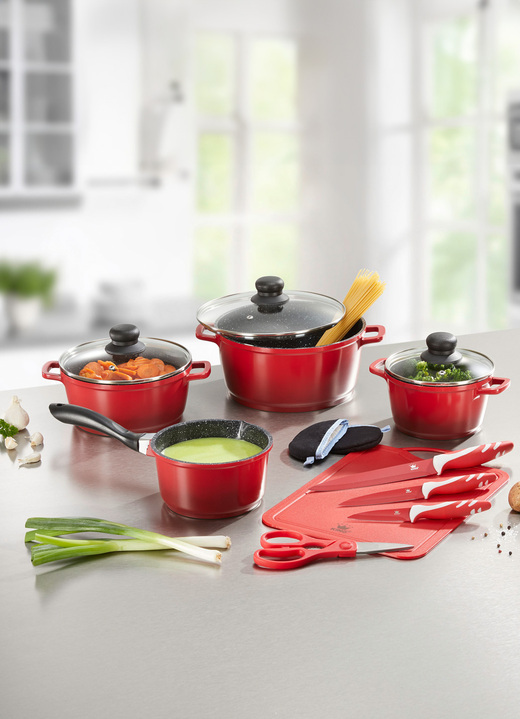 Töpfe & Pfannen - King Topfset aus Aluminiumguss, 14-teilig, in Farbe ROT Ansicht 1