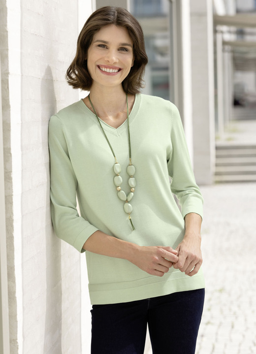Pullover & Strickmode - Pullover mit Seide, in Größe 036 bis 052, in Farbe LINDGRÜN