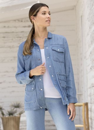 Blusenjacke mit aparter Kragenlösung