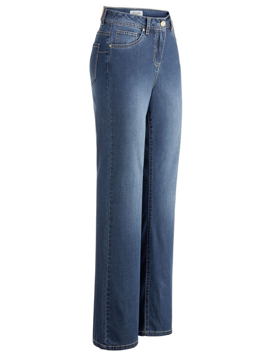 Hosen mit Knopf- und Reissverschluss - Modische Jeans in 5-Pocket-Form, in Größe 017 bis 050, in Farbe JEANSBLAU Ansicht 1