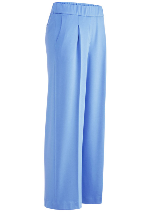 Hosen mit Knopf- und Reissverschluss - Knöchellange Hose mit weitem Bein Hosen mit Knopf- und Reissverschluss - Knöchellange Hose mit weitem Bein , in Größe 018 bis 052, in Farbe AZURBLAU