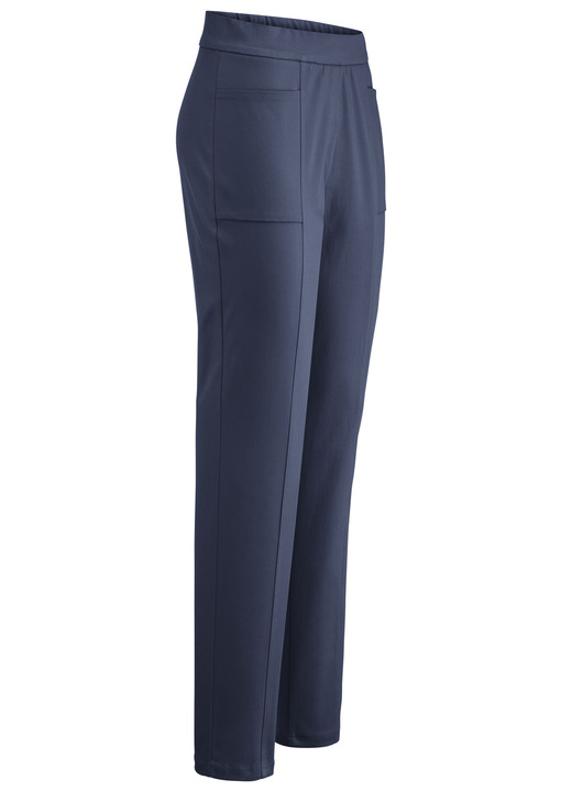 Hosen in Schlupfform - Hose mit abgesteppten Teilungsnähten Hosen in Schlupfform - Hose mit abgesteppten Teilungsnähten, in Größe 018 bis 052, in Farbe MARINE