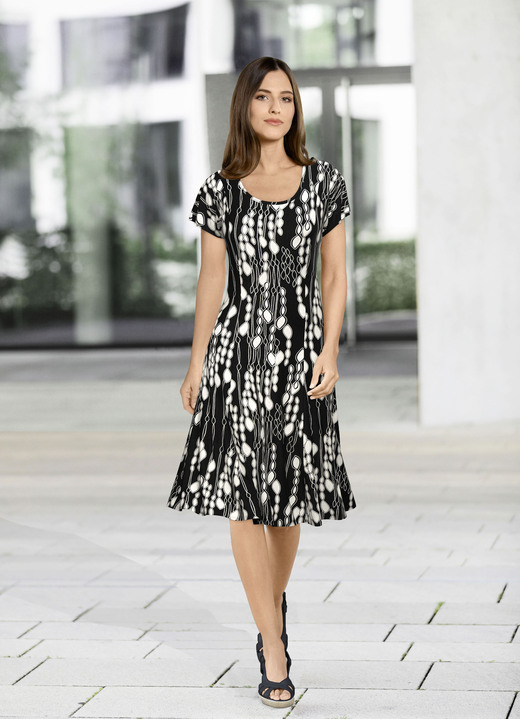 Kleider - Kleid in Premium Qualität, in Größe 036 bis 552, in Farbe SCHWARZ-ECRU