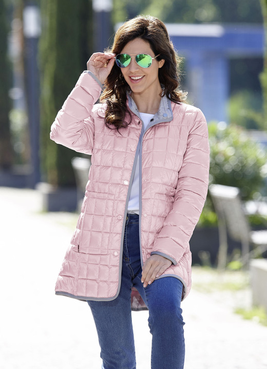 Kurz - Funktions-Wendejacke mit Druckerleiste, in Größe 036 bis 054, in Farbe ROSÉ-SILBERGRAU Ansicht 1