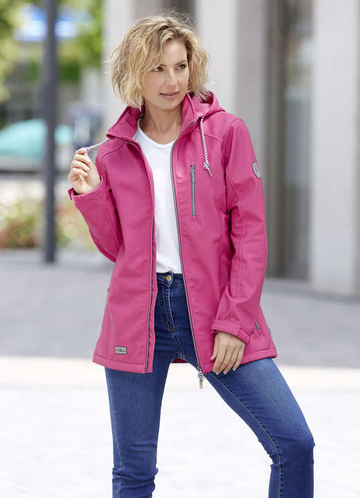 Kurz - Funktionsjacke mit abnehmbarer Kapuze, in Größe 036 bis 052, in Farbe PINK Ansicht 1