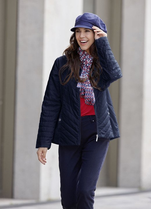 Kurz - Jacke mit Reißverschlussleiste Kurz - Jacke mit Reißverschlussleiste, in Größe 036 bis 052, in Farbe MARINE