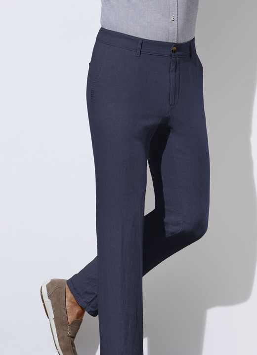 Hosen - «Francesco Botti»-Hose mit Leinen in 3 Farben Hosen - «Francesco Botti»-Hose mit Leinen in 3 Farben, in Größe 024 bis 064, in Farbe MARINE