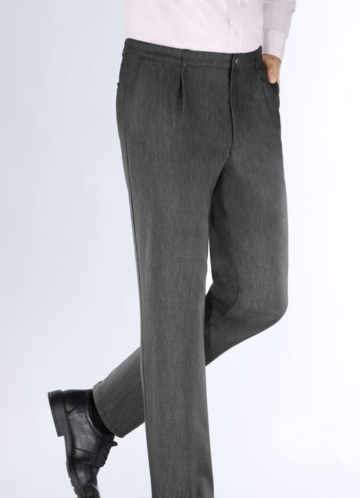 Jeans - «Klaus Modelle»-Edeljeans mit Bundfalten in 2 Farben Jeans - «Klaus Modelle»-Edeljeans mit Bundfalten in 2 Farben, in Größe 024 bis 060, in Farbe ANTHRAZIT