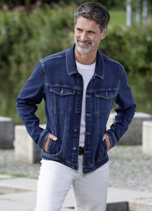 Jacken - Jeansjacke von «Paddock's», in Größe 3XL (60) bis XXL (56/58), in Farbe JEANSBLAU Ansicht 1