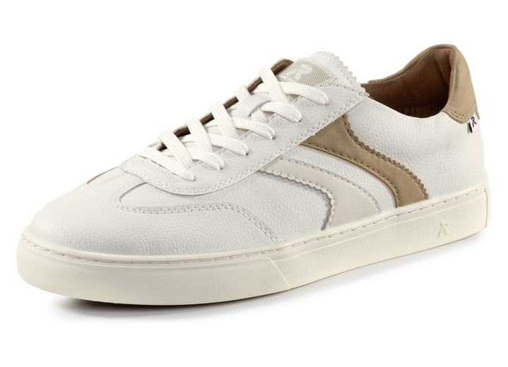 Slipper & Schnürschuhe - Rieker Sneaker aus weichem Nappaleder, in Größe 040 bis 047, in Farbe WEISS-CAMEL Ansicht 1