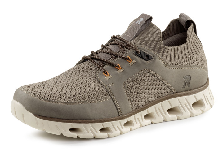 Slipper & Schnürschuhe - Rieker Sneaker mit elastischer Zierschnürung, in Größe 040 bis 047, in Farbe TAUPE Ansicht 1
