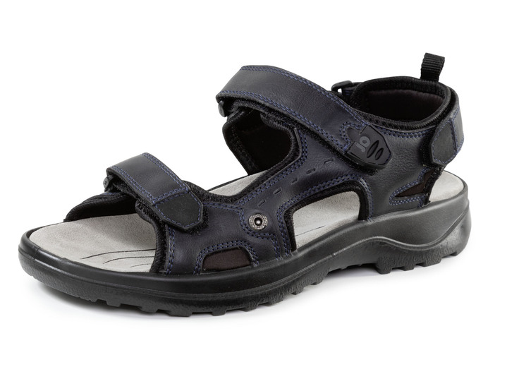 Sandalen & Pantoletten - GINO GALANTE Trekking-Sandale aus Nappaleder und Textilmaterial, in Größe 040 bis 047, in Farbe DUNKELBLAU-SCHWARZ Ansicht 1