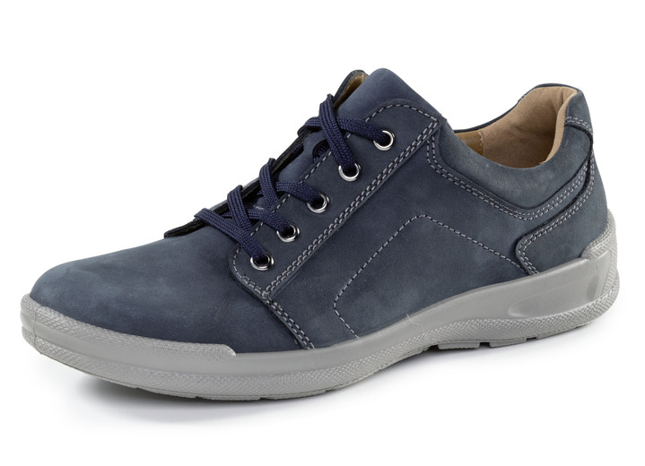 Slipper & Schnürschuhe - GINO GALANTE Schnürschuh aus bestem Rind-Nubukleder, in Größe 040 bis 050, in Farbe MARINE Ansicht 1