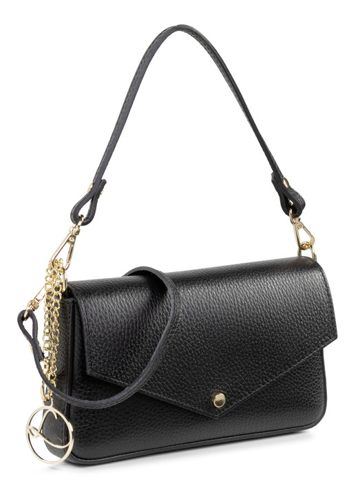 Taschen - Laurina Mini-Tasche aus genarbtem Kalb-Nappaleder, in Farbe SCHWARZ Ansicht 1