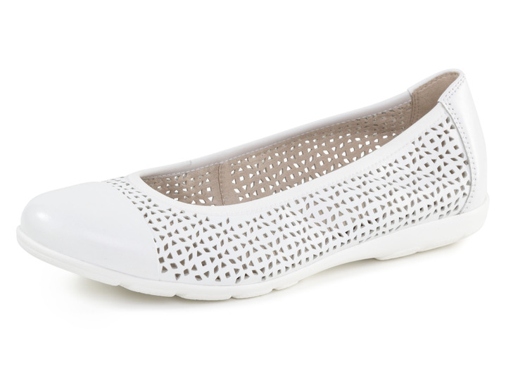 Pumps & Ballerina - Caprice Ballerina aus Nappaleder, in Größe 036 bis 042, in Farbe WEISS Ansicht 1