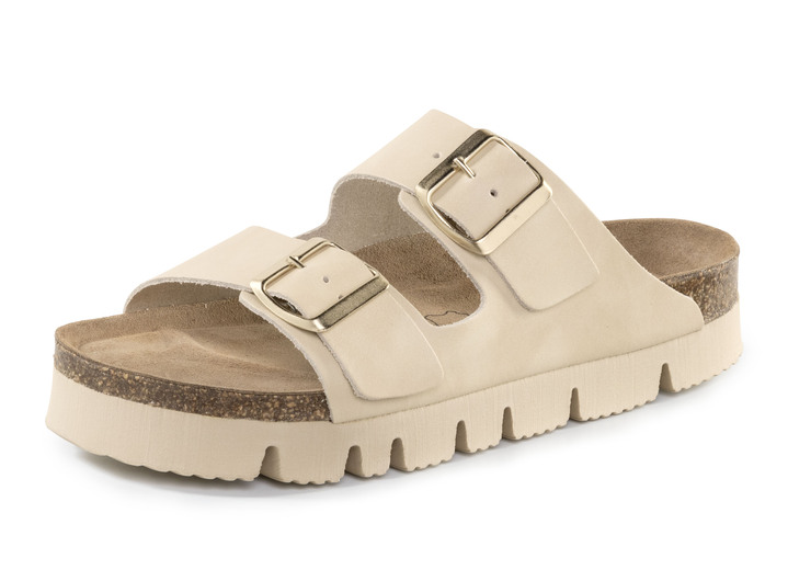 Sandaletten & Pantoletten - ELENA EDEN aus Nappaleder, in Größe 036 bis 042, in Farbe BEIGE Ansicht 1