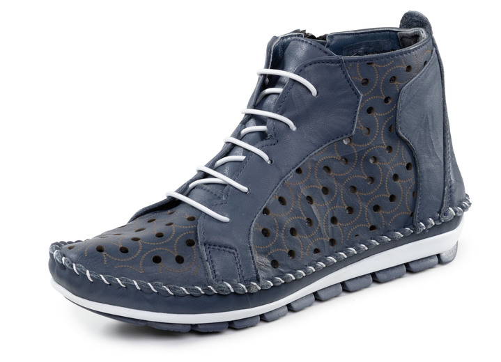 Stiefel & Stiefeletten - Gemini Bootie mit Knitter-Struktur, in Größe 036 bis 042, in Farbe MARINE Ansicht 1