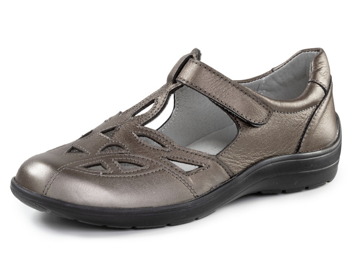 Slipper & Schnürschuhe - ELENA EDEN Slipper aus teilweise schimmerndem Nappaleder, in Größe 036 bis 042, in Farbe BRONZE Ansicht 1