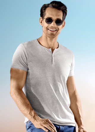 Zweierpack Shirts mit kurzer Knopfleiste