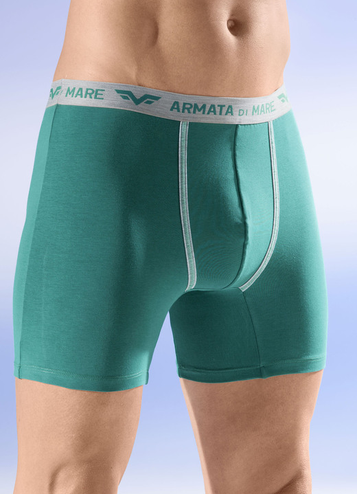 Pants & Boxershorts - Viererpack Pants mit Elastikbund, in Größe 005 bis 011, in Farbe 2X GRÜN, 2X GRAU MELIERT