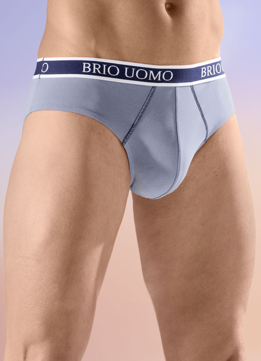 Slips & Unterhosen - Viererpack Slips mit Elastikbund, in Größe 004 bis 010, in Farbe 2X GRAUBLAU, 2X NAVY Ansicht 1