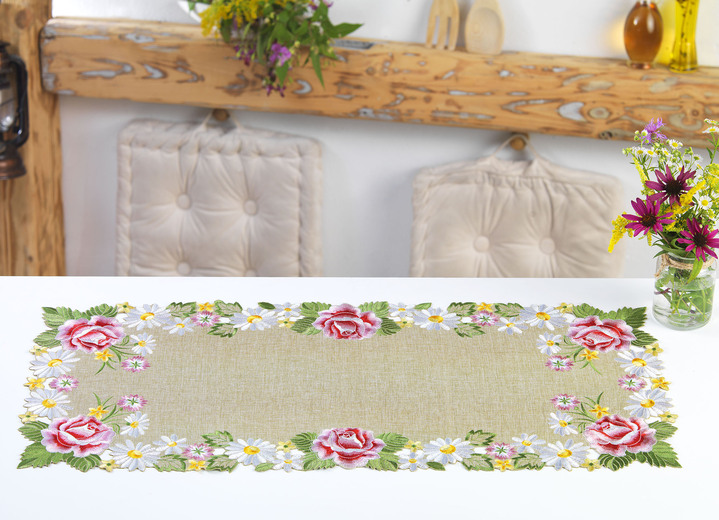 - Tisch- und Raumdekoration in harmonischen Farben, in Größe 101 (Deckchen, 35/ 50 cm) bis 404 (Kissenbezug, 40/ 40 cm), in Farbe GRÜN-BUNT Ansicht 1