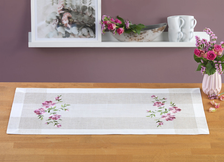 Tischdecken - Bestickte Tisch- und Raumdekoration, in Größe 101 (Deckchen, 35/ 50 cm) bis 404 (Kissenbezug, 40/ 40 cm), in Farbe SEKT-BUNT